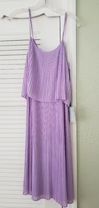 Accordion pleated sleeveless midi dress